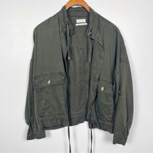 Urban Outfitters Utility Jacket Roll Tab Sleeve Women's Size XS Olive Green